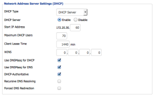 DHCP config router
